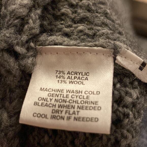 LOFT Gray Woolblend Turtleneck Sweater with Center Cable Size Medium - Picture 5 of 5